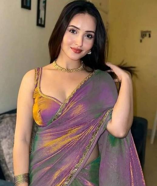 Embellished Bollywood Tissue, Pure Silk Saree (Blue)