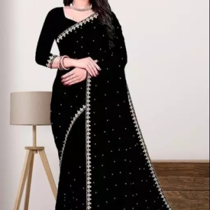 Embellished Bollywood, Pure Silk Saree (Black)